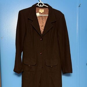Dark Brown Women's Wool Pea Coat